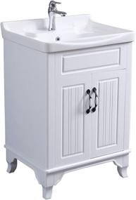 img 4 attached to 🚽 Renovators Supply Manufacturing - Adeline White Wooden Cabinet Vanity Sink 24.25" W - Large Free Standing Bathroom Sink Combo With Cabinet, Basin Sink, Overflow, Drain, Backsplash, and Hardware