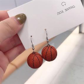 img 2 attached to 🏀 Sporty Chic: Lovely Basketball Soccer Football Dangle Earrings for Women & Girls – Resin Handcrafted Sport Jewelry