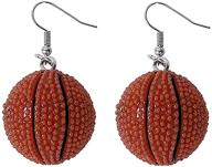 🏀 sporty chic: lovely basketball soccer football dangle earrings for women & girls – resin handcrafted sport jewelry logo