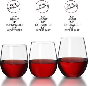 img 3 attached to 🍷 Bravario Unbreakable Stemless Plastic Wine Glasses - Reusable, Shatterproof 100% Tritan Plastic - Dishwasher-Safe, BPA-Free - Perfect for Indoor & Outdoor Use - 16 oz, Set of 4