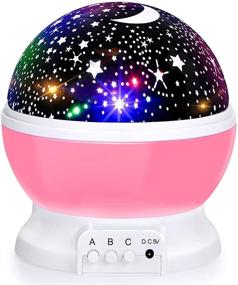 img 4 attached to 🌙 360 Degree Rotation Baby Night Lights with Moon Projector - 4 LED Bulbs, 8 Color Changing Lights, Romantic Night Lighting Lamp - Perfect Unique Gifts for Birthday, Nursery, Women, Children, Kids, and Baby