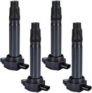 🔥 ignition coil pack of 4 replacement for dodge avenger journey caliber, jeep compass patriot, chrysler 200 sebring cirrus - high quality, 2.4l 2.2l 1.8l, 2007-2017 - uf557, 5c1644, 4606824ab logo