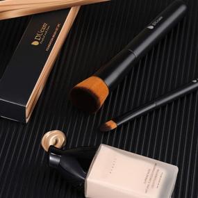 img 3 attached to DUcare Eye Concealer Brushes Set of 2 - Angled Flat Top Kabuki Brushes for Liquid Blending, Mineral Powder Makeup Tools