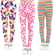 👧 adorel girls' colorful pack of 3 full-length leggings with stretch fabric logo