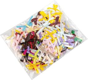 img 2 attached to 200 Pack of AUEAR Mini Satin Ribbon Flower Bows: Perfect Craft Scrapbooking Embellishments for DIY Projects, Hair Clips, Pets Hair Bows - Ideal Bowties Decorations