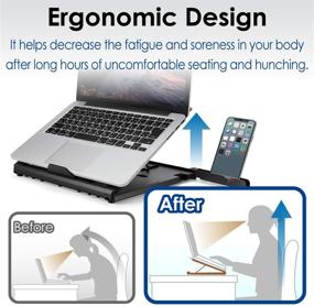 img 3 attached to 🖥️ ELECOM Ergonomic Laptop Stand | Multi-Angle Adjustable | Heat Ventilation | Portable & Foldable | Compatible with Laptops Up to 15.6 inches | Black (PCA-LTS8BK) - Premium Edition