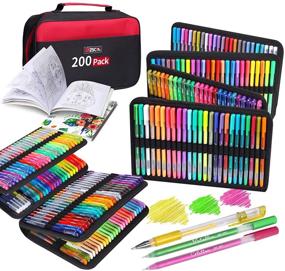 img 4 attached to ZSCM 200 Colors Gel Pens Set: Glitter, Neon, Fine Tip - Perfect Gift for Women, Kids' Drawing, Doodling, Journaling, and Scrapbooking