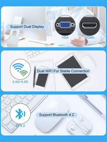 img 1 attached to 🖥️ Compact and Silent: Fanless Mini PC with Intel Atom Z8350, 4GB DDR3/64GB eMMC, Windows 10 Pro - 4K HD Support, HDMI+VGA, 2.4G/5G WiFi, Bluetooth, Gigabit Ethernet | Mini Desktop Computer