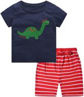 nwada boys summer shorts sets - tops + shorts outfits for kids 2-7 years - holiday playwear clothes sets logo