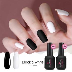 img 3 attached to 💅 Набор гель-лака Pure Black and White от PRETTY PAL - высококачественный лак для ногтей салонного качества на домашний уход, непрозрачная французская белая маникюр - доступен в размере 15 мл 0,5 унции, 1 или 2 слоя для долговременных результатов.