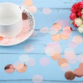 img 2 attached to 🌸 Розовая бумажная конфетти с блестящими частичками имитации золота на стол: 1,76 унций сверкающего украшения