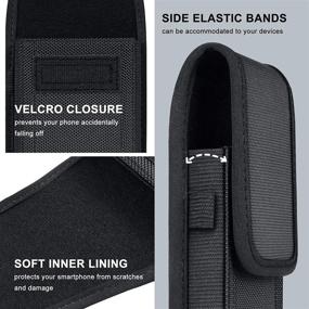 img 1 attached to 📱 YKOOE X-Large Nylon Phone Pouch Holster Case with Belt Loops for Samsung Galaxy S20, S21 Plus, Note 20 Ultra, A21, A11, A12, A71, A72, A52, A32, S10 Lite, Note 9, 8, LG Stylo 6/K51, Moto/Google