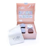 yubi miracle makeup brushes and blend makeup sponge set – 2 ultra soft buff brushes + patented universal handle + 1 squishy blend sponge applicator + travel pouch – apply makeup efficiently with 1 patented brush logo