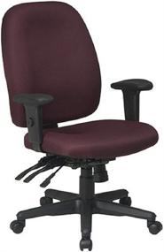 img 1 attached to 💺 Office Star Multi Function Ergonomic Chair: Ratchet Back Height Adjustment & Adjustable Arms, Burgundy - Boost Comfort & Productivity!