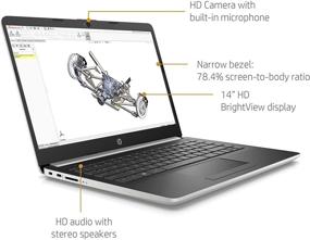 img 2 attached to 💻 HP 14" HD Intel N4000 Laptop + 1 Year Microsoft Office, Silver, Windows 10 | 4GB RAM 64GB eMMC Webcam | 14-14.99 inches (7MP91UA)