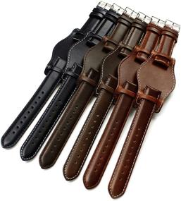 img 1 attached to 🔒 Premium Waterproof Leather Strap with Stylish Brown and White Stitching