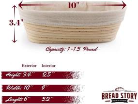 img 2 attached to Handmade Oval Bread Proofing Basket Set (10x6 inch) by Bread Story - Natural Unbleached Cane Brotform, Cloth Liner, and Bread Baking e-book Course