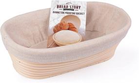 img 4 attached to Handmade Oval Bread Proofing Basket Set (10x6 inch) by Bread Story - Natural Unbleached Cane Brotform, Cloth Liner, and Bread Baking e-book Course