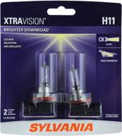 лампы sylvania h11 xtravision - лампа галогенного фары высокой производительности 🔆 для ближнего света, дальнего света и противотуманных фар - упаковка из 2 шт. (h11xv.bp2) логотип