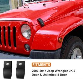 img 1 attached to 🔒 Premium Front Hood Latch Lock Set with Keys for 2007-2018 Jeep JK Wrangler & Unlimited