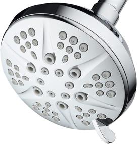 img 4 attached to 💦 NOTILUS High-Pressure Shower Head with 6 Settings, 4.3" Face, Modern Luxury Spa Design - Solid Brass Metal Connection, Angle-Adjustable Ball Joint, Anti-Clog Jets, Chrome Finish