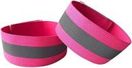 emoly premium reflective wristbands- 4 pack adjustable reflective armband arm wrist ankle leg band - reflective tape strap for clothing biking, safety night walking - pink логотип