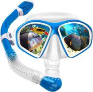 powsure kids snorkel set: premium anti-leak swim mask with dry top snorkel - perfect snorkeling package for children, boys, girls, youths, and junior divers logo