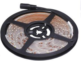 img 1 attached to 💧 IP65 Waterproof Flexible LED Strip Light - 12V, 16.4ft/5m Cuttable, Blue LED Tape with 300 Units 3528 LEDs - Power Cord & Adapter Not Included