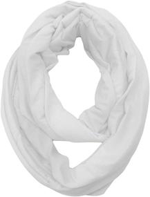 img 1 attached to 🧣 Stylish KMystic Solid Color Infinity Loop Jersey Scarf: Stay Warm & Fashionable!