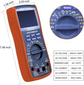 img 3 attached to ETEPON Digital Multimeter True RMS 6000 Auto Ranging Voltage Tester, Voltage, Current, Resistance, Continuity, Frequency, Capacitance, Temperature, Diode & Transistor Testing - WH5000A (Yellow)