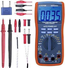 img 4 attached to ETEPON Digital Multimeter True RMS 6000 Auto Ranging Voltage Tester, Voltage, Current, Resistance, Continuity, Frequency, Capacitance, Temperature, Diode & Transistor Testing - WH5000A (Yellow)