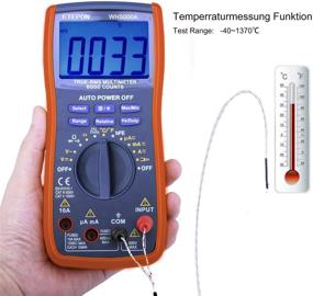 img 2 attached to ETEPON Digital Multimeter True RMS 6000 Auto Ranging Voltage Tester, Voltage, Current, Resistance, Continuity, Frequency, Capacitance, Temperature, Diode & Transistor Testing - WH5000A (Yellow)