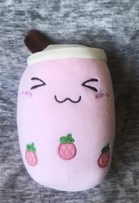 img 3 attached to 🍓 Omega Pax Strawberry Boba Milk Tea Plushie Pillow: Super Soft Comforting Stuffed Animal Toy for Snuggling and Travel