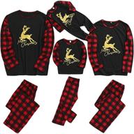 cozy and festive matching family christmas pajamas: baby, men, women | plaid sleepwear set for holiday fun logo