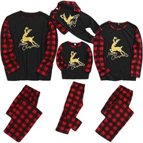 img 4 attached to Cozy and Festive Matching Family Christmas Pajamas: Baby, Men, Women | Plaid Sleepwear Set for Holiday Fun