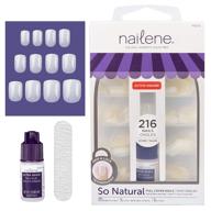 💅 искусственные ногти nailene so natural без украшений - комплект с 216 ногтей (12 размеров) и клеем для ногтей - улучшенные для комфорта и естественного вида - ложные ногти с долговременным ношением до 7 дней. логотип