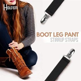 img 2 attached to 👢 HOLD'EM Boot Straps: Leg Pant Stirrup with Soft Elastic & Heavy Clip for Securely Tucked Pants