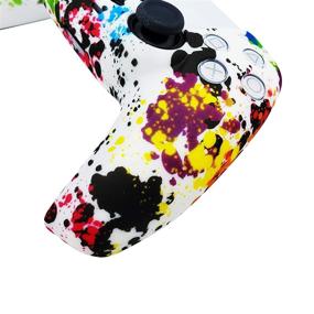 img 2 attached to 🎮 PS5 Silicone Gel Grip Controller Cover Skin (PS5 Paint Splash Design) - Compatible with Sony PlayStation 5, PlayStation 5 Accessories, Wireless Controller Protector Covers, PS5 Skin