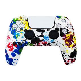 img 4 attached to 🎮 PS5 Silicone Gel Grip Controller Cover Skin (PS5 Paint Splash Design) - Compatible with Sony PlayStation 5, PlayStation 5 Accessories, Wireless Controller Protector Covers, PS5 Skin