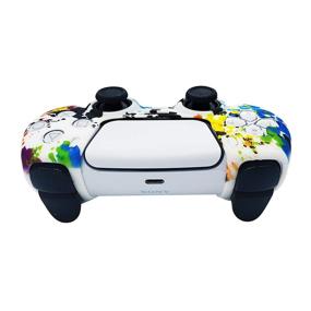 img 1 attached to 🎮 PS5 Silicone Gel Grip Controller Cover Skin (PS5 Paint Splash Design) - Compatible with Sony PlayStation 5, PlayStation 5 Accessories, Wireless Controller Protector Covers, PS5 Skin