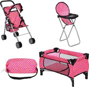 img 4 attached to 👶 Fash Kolor Stroller 3 Doll Chair" - "Fash Kolor Stroller 3 Doll Chair - Perfect for Playtime with Dolls