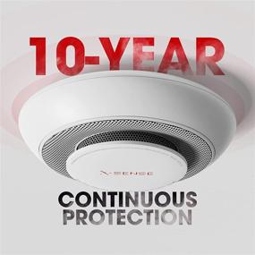 img 2 attached to 🔥 X-Sense 10-Year Battery Smoke Carbon Monoxide Alarm, Wireless Interconnected, Large Silence Button, 820ft Range, XP01-W, 3-Pack