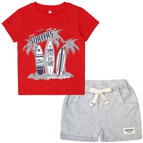 img 4 attached to Little Clothing Summer Graphic Shorts Boys' Clothing in Clothing Sets