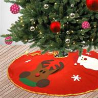 🎄 enhance your christmas decor with our 42 inch red-white christmas tree skirt: perfect for holiday tree ornaments and home decorations logo