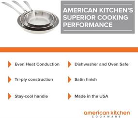img 2 attached to 🍳 American Kitchen Cookware 3-Piece Stainless Steel Cookware Set - The Triple Threat (Tri-Ply) - Made in USA - Enhanced SEO