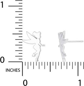 img 1 attached to Disney Tinkerbell Fairy Silhouette Stud Earrings in Sterling Silver