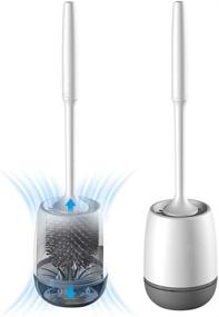 img 4 attached to 🚽 Silicone Toilet Brush and Holder Set – Gentle, No-Scratch Toilet Bowl Cleaner Brush Kit for Bathroom