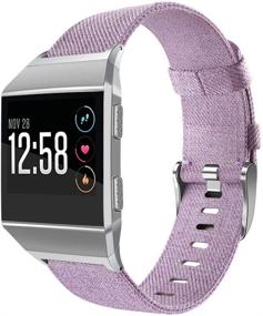 img 4 attached to Спортивные браслеты OenFoto для Fitbit Ionic, регулируемый нейлоновый браслет на замену ремешка для часов Fitbit Ionic, аксессуарная браслетка для умных часов Fitbit Ionic, доступна в крупном и малом размерах.