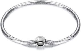 img 4 attached to 📿 Lucky Beads Circle Charms: Stylish Stainless Steel Euro Bracelet for Women and Girls - Choose Your Ideal Length 14.5cm to 20.5cm!