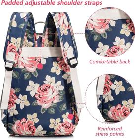 img 1 attached to 🎒 Stylish Leaper Floral Backpack: Versatile Satchel for Books, Laptop, and More!